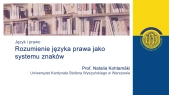 thumbnail of medium Wyklad "Jezyk i prawo", cz. 1, prof. Natalia Kohtamäki