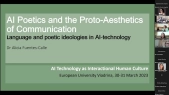 Alicia Fuentes-Calle - AI Poetics and the Proto-Aesthetics of Communication